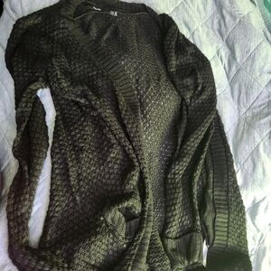 Black Chunky Knit Cardigan Sweater Vera Moda XXL